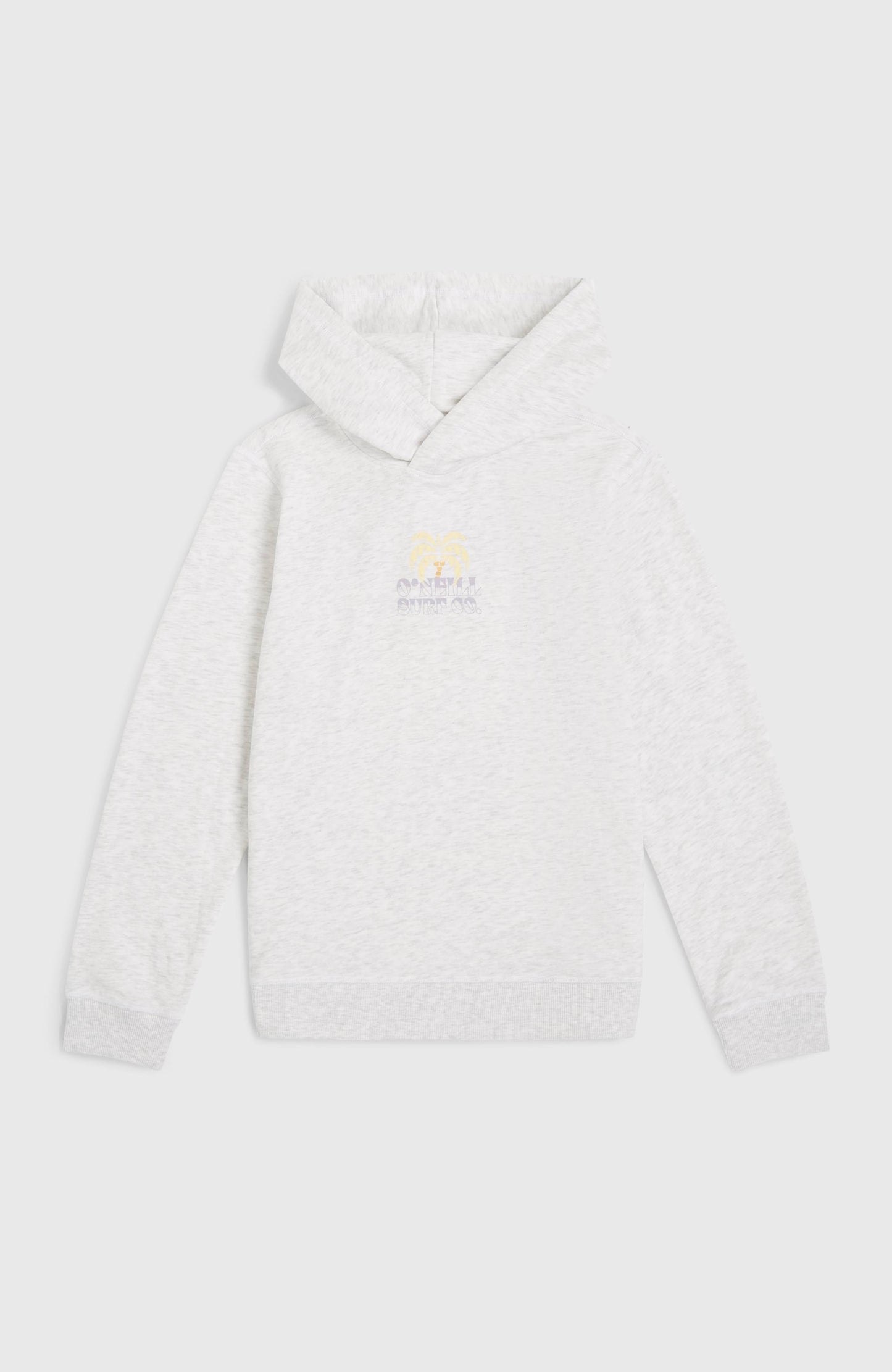 Back Print Hoodie Kids White Melange