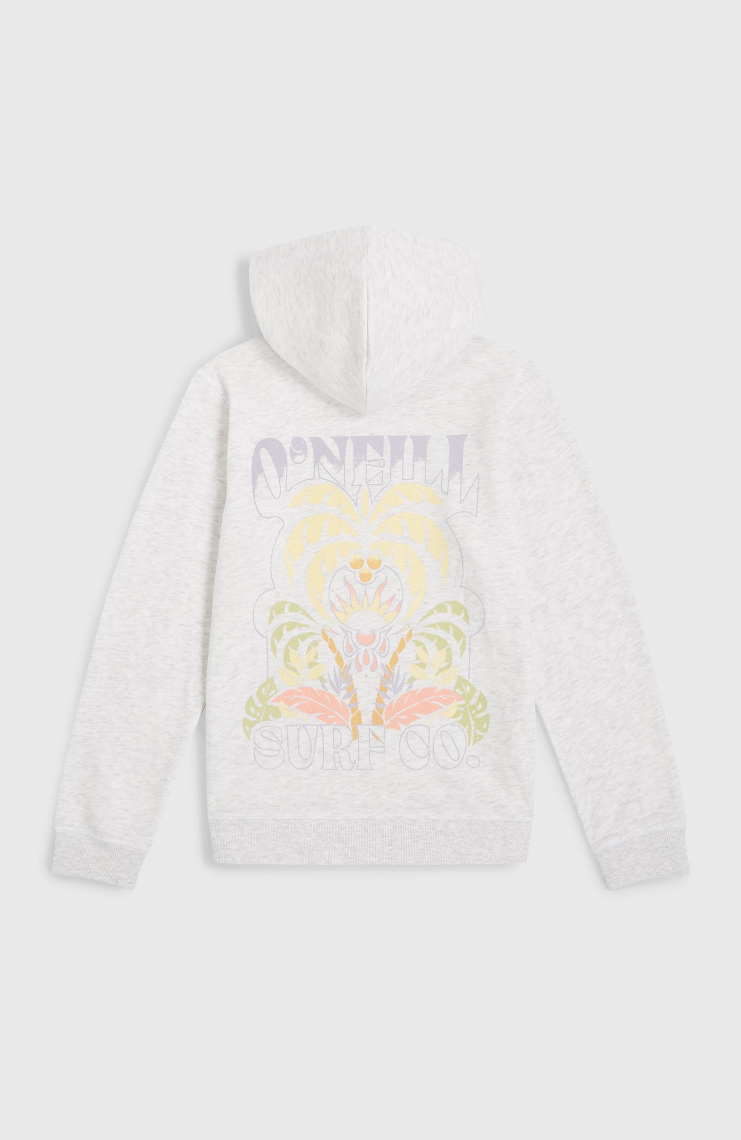 Back Print Hoodie Kids White Melange