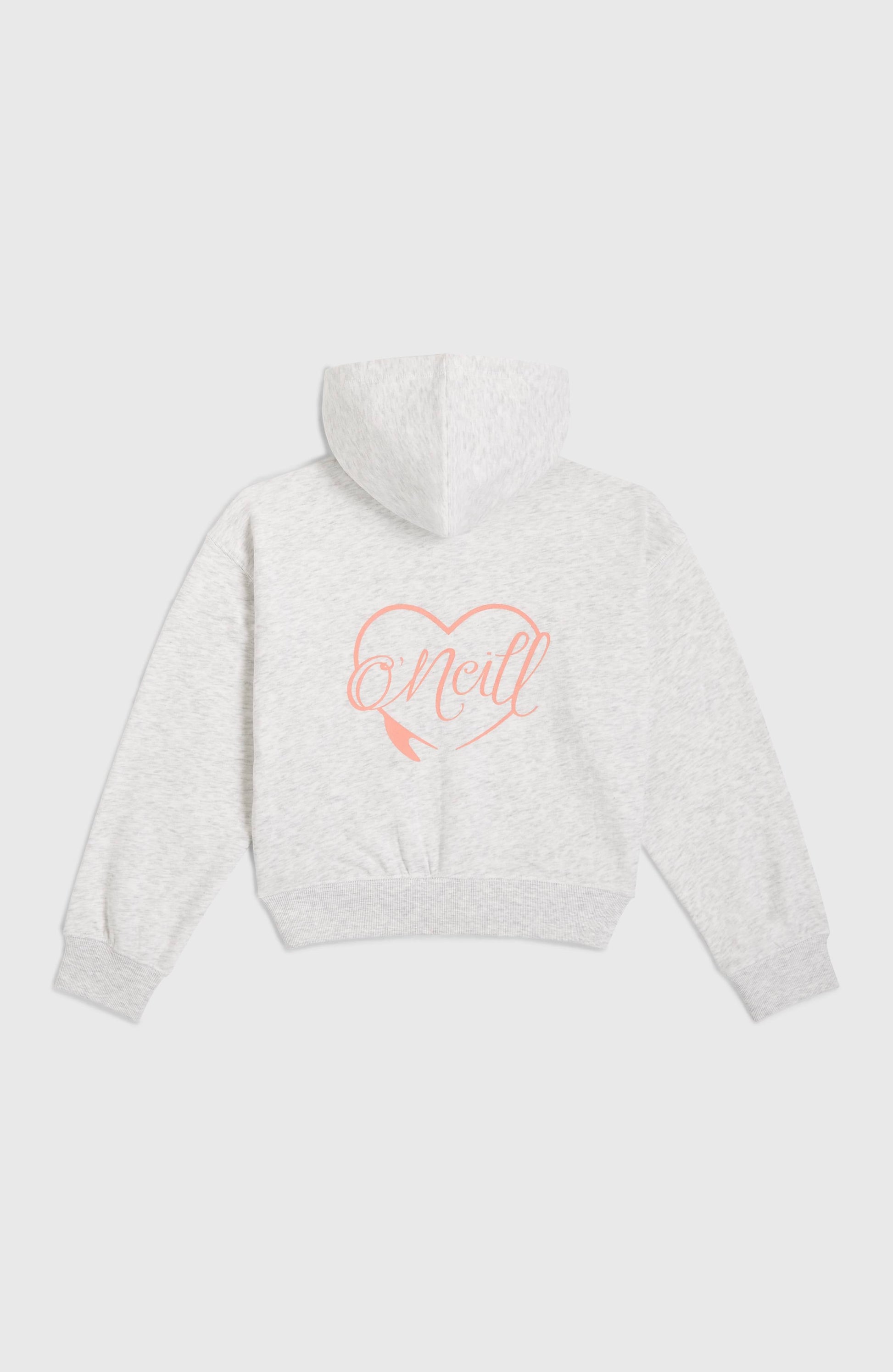 Script Falf-Zip Hoodie Kids White Melange