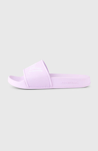 O'Neill Script Slides Kids Pale Lavender