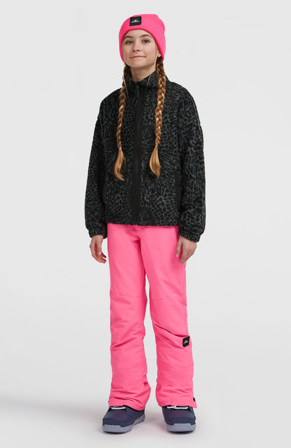 High-Pile Full-Zip Fleece Kids Black Animalica