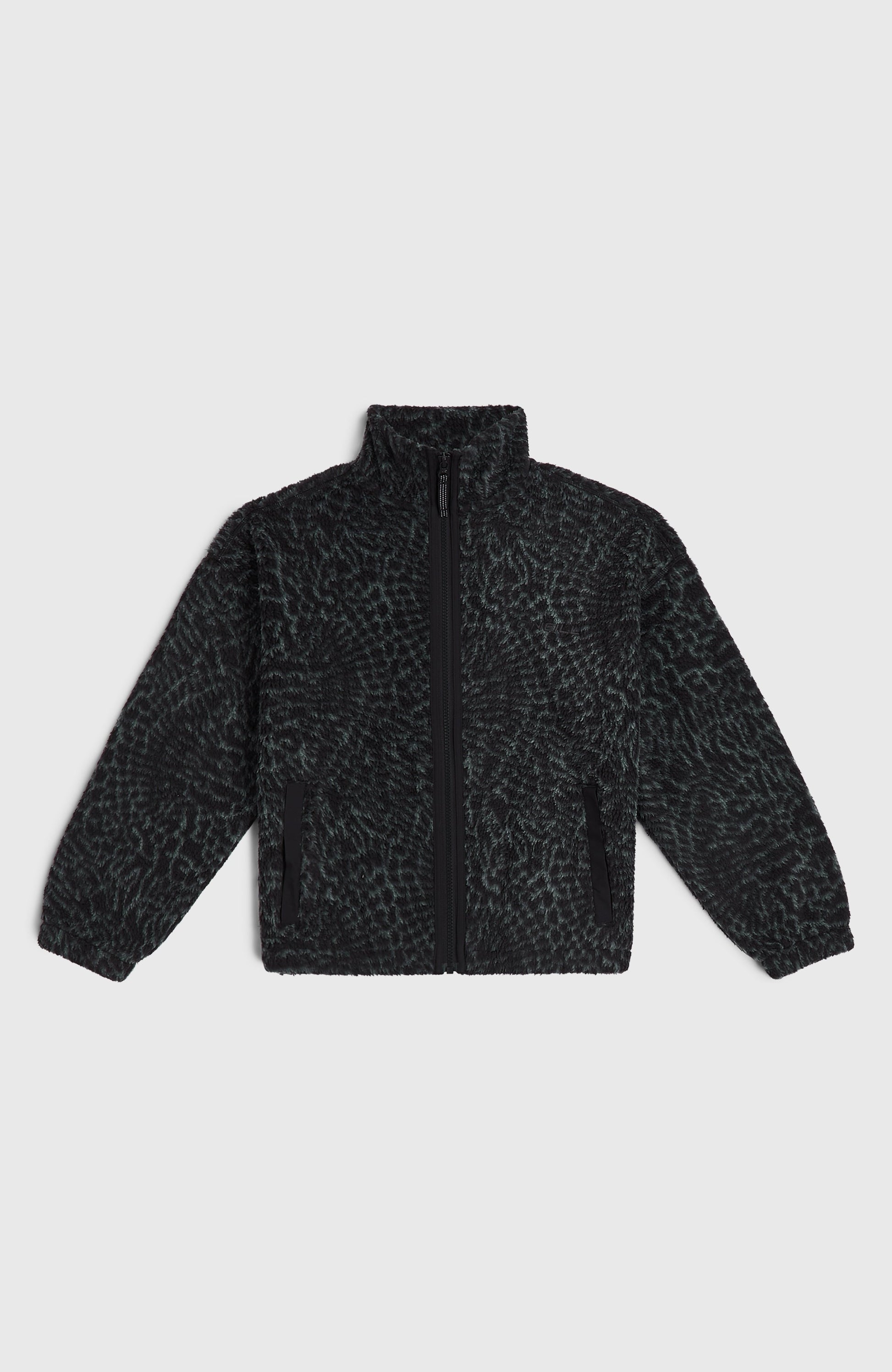 High-Pile Full-Zip Fleece Kids Black Animalica