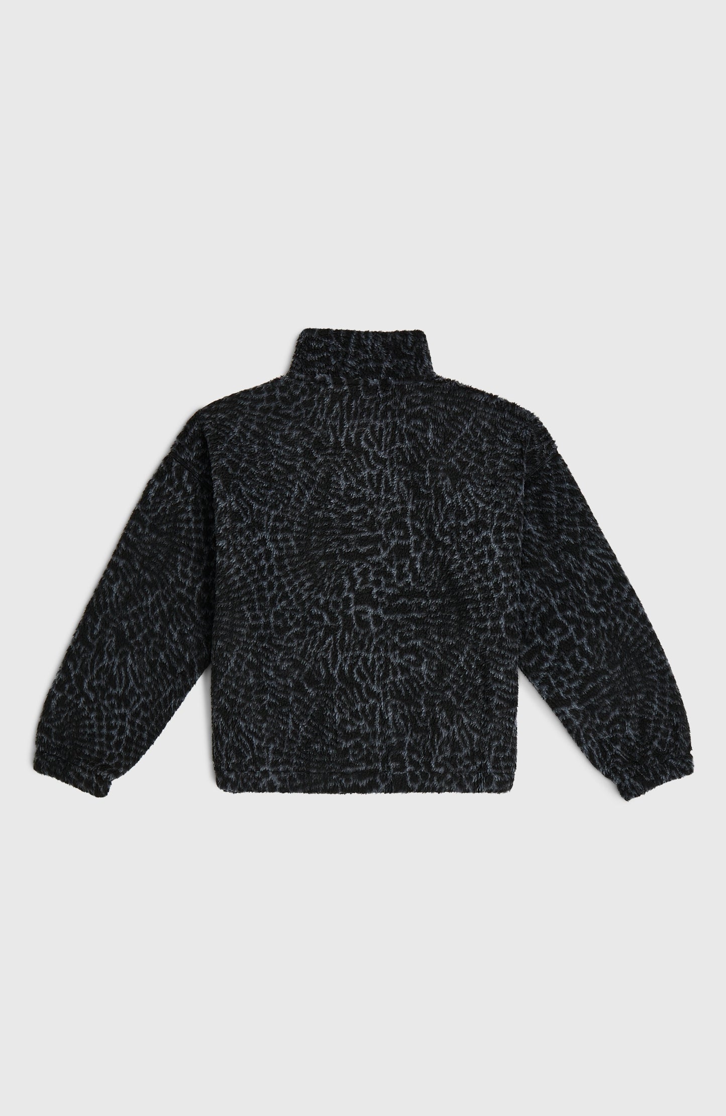High-Pile Full-Zip Fleece Kids Black Animalica