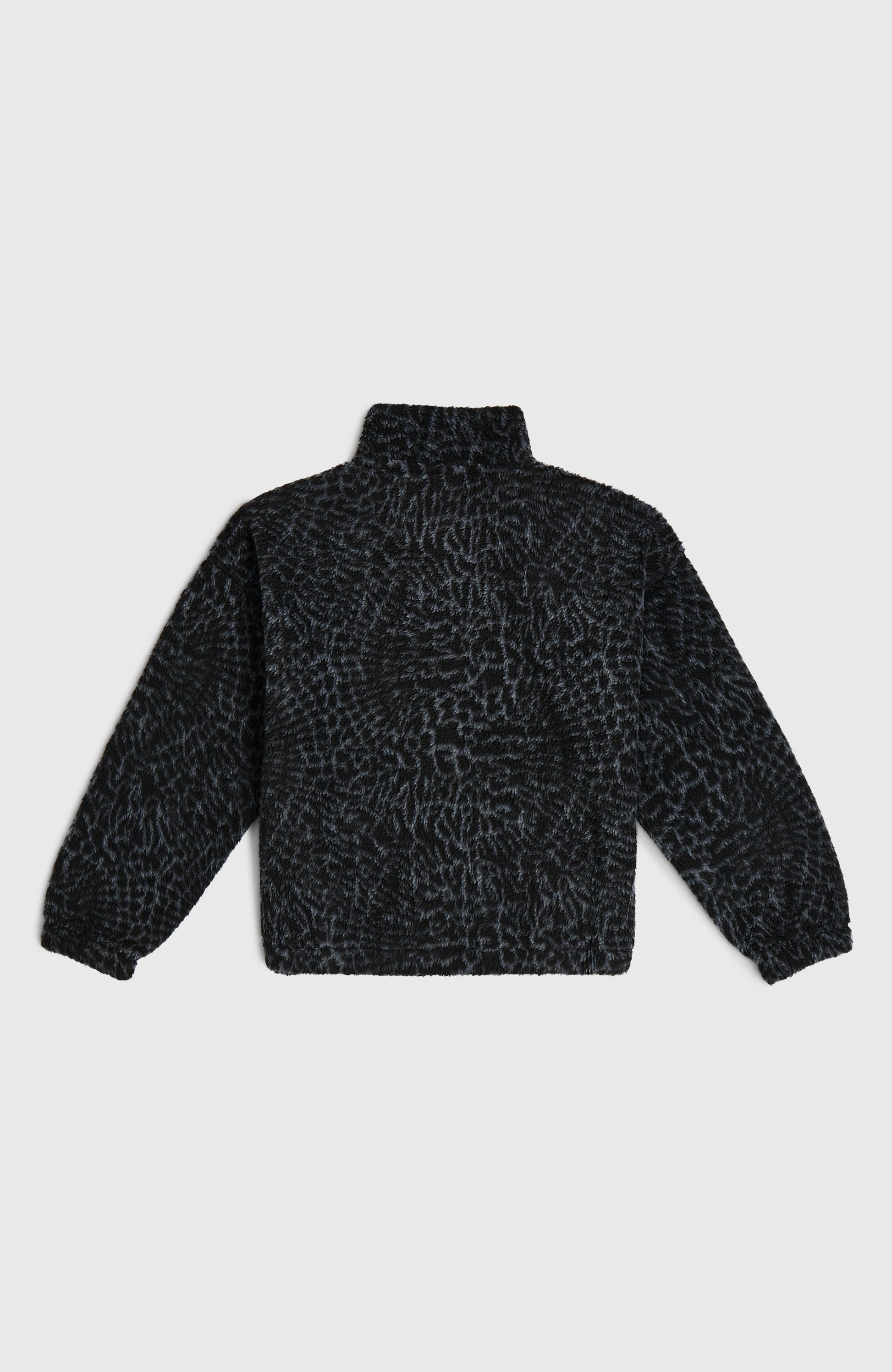 High-Pile Full-Zip Fleece Kids Black Animalica