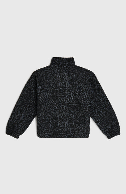 High-Pile Full-Zip Fleece Kids Black Animalica