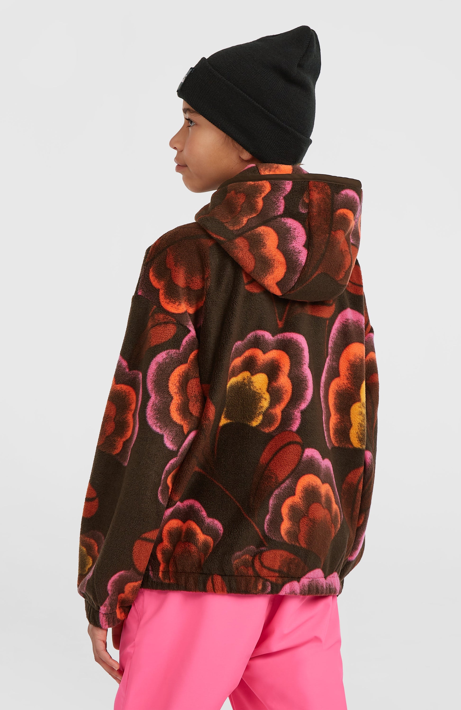 Superfleece Half-Zip Hoodie Kids Brown Originals Flower