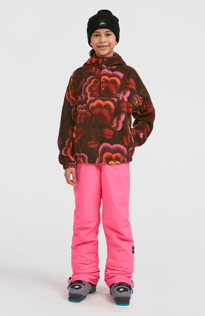Superfleece Half-Zip Hoodie Kids Brown Originals Flower