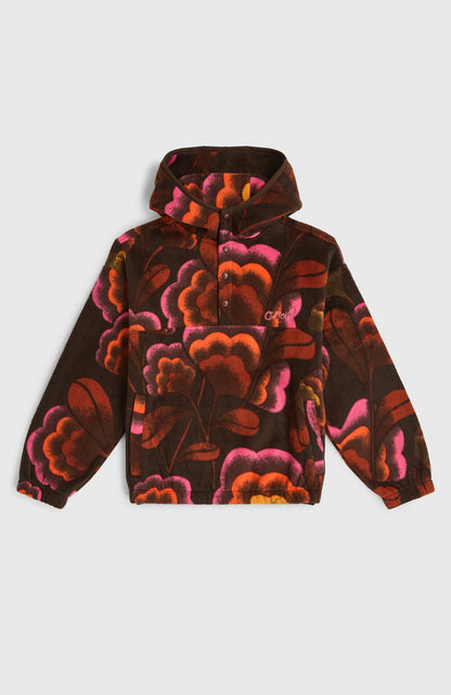 Superfleece Half-Zip Hoodie Kids Brown Originals Flower