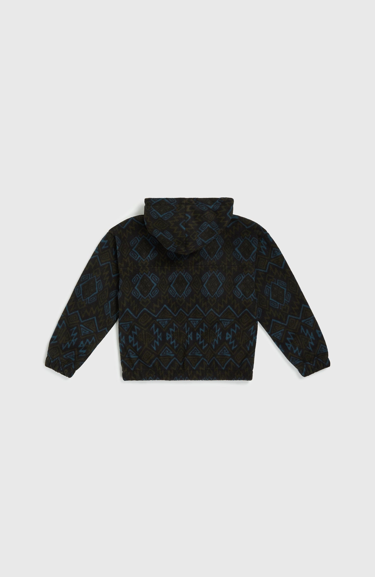 Superfleece Half-Zip Hoodie Kids Black Retro Ikat