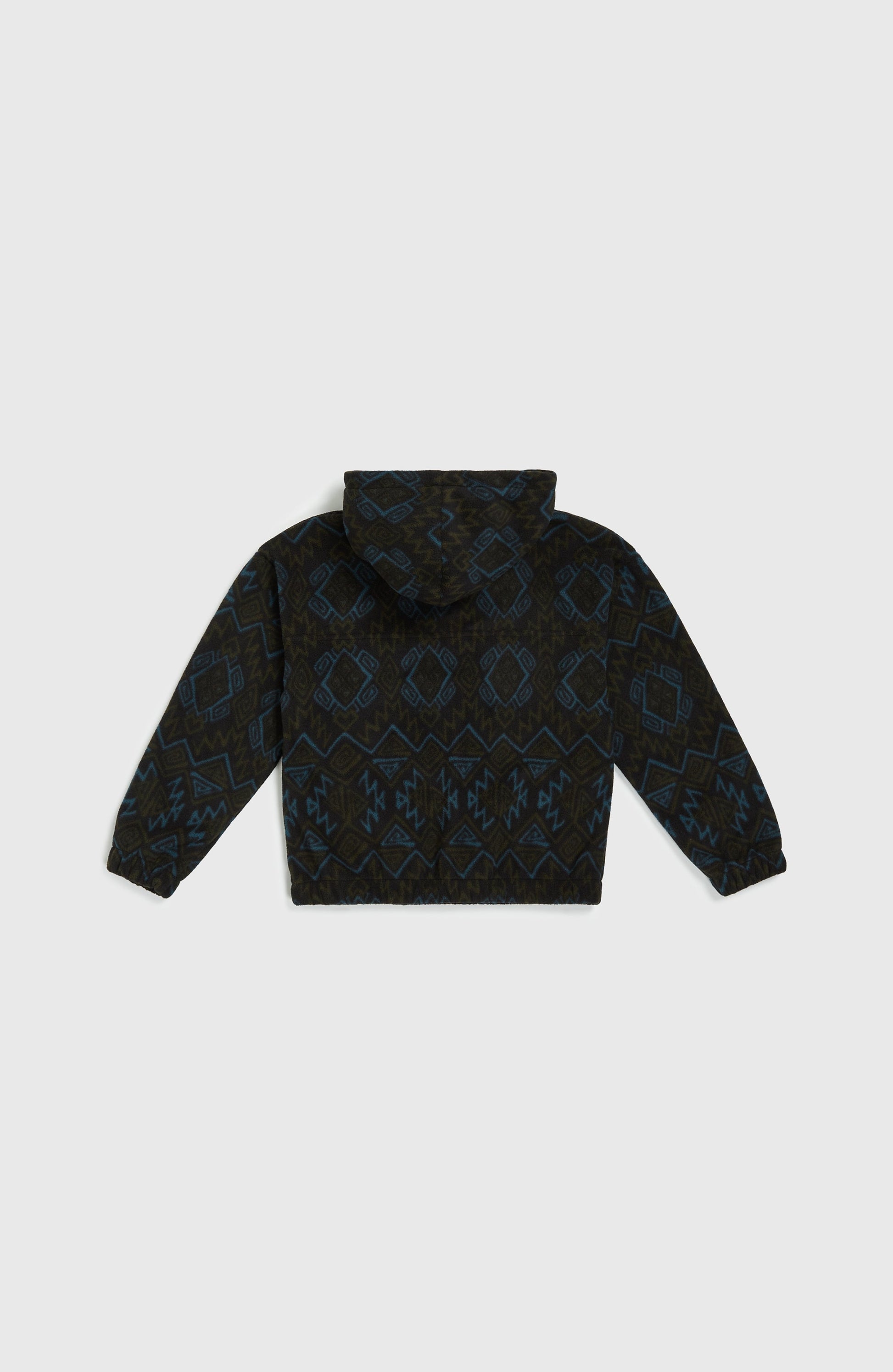 Superfleece Half-Zip Hoodie Kids Black Retro Ikat
