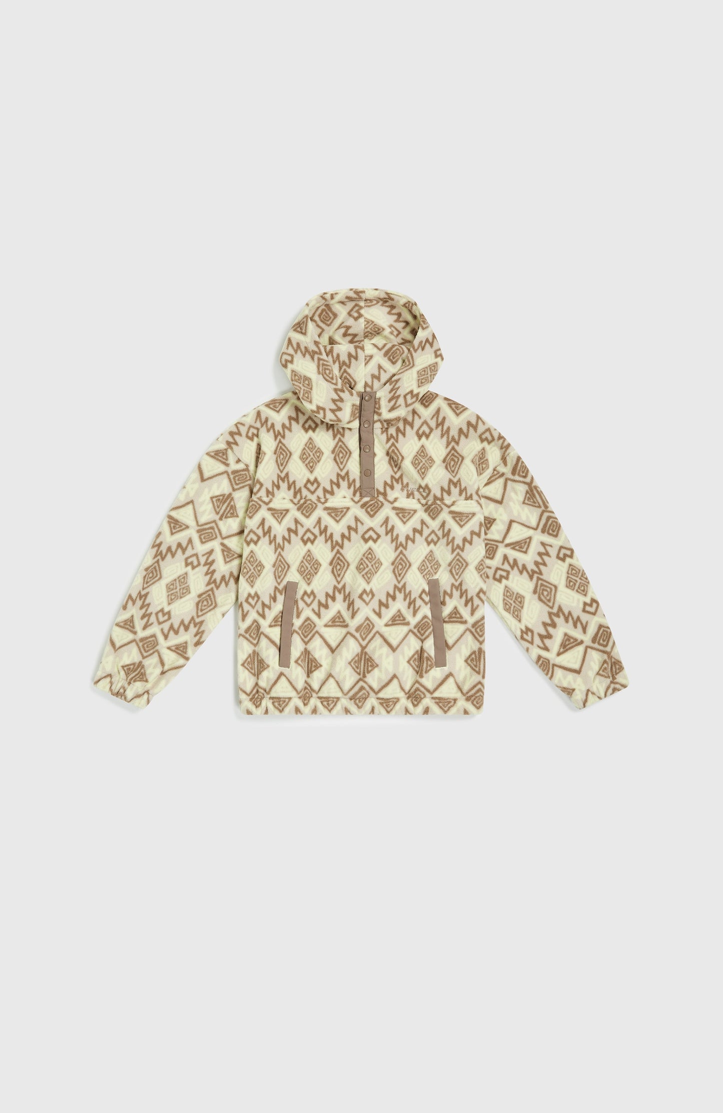 Superfleece Half-Zip Hoodie Kids Grey Retro Ikat