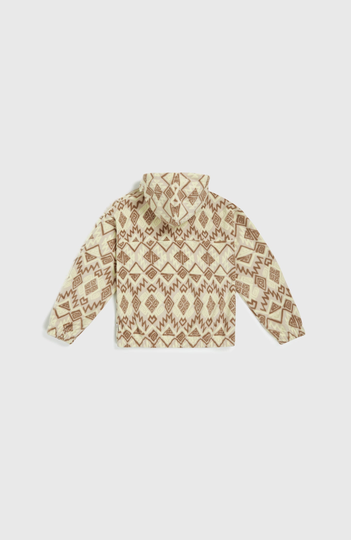 Superfleece Half-Zip Hoodie Kids Grey Retro Ikat