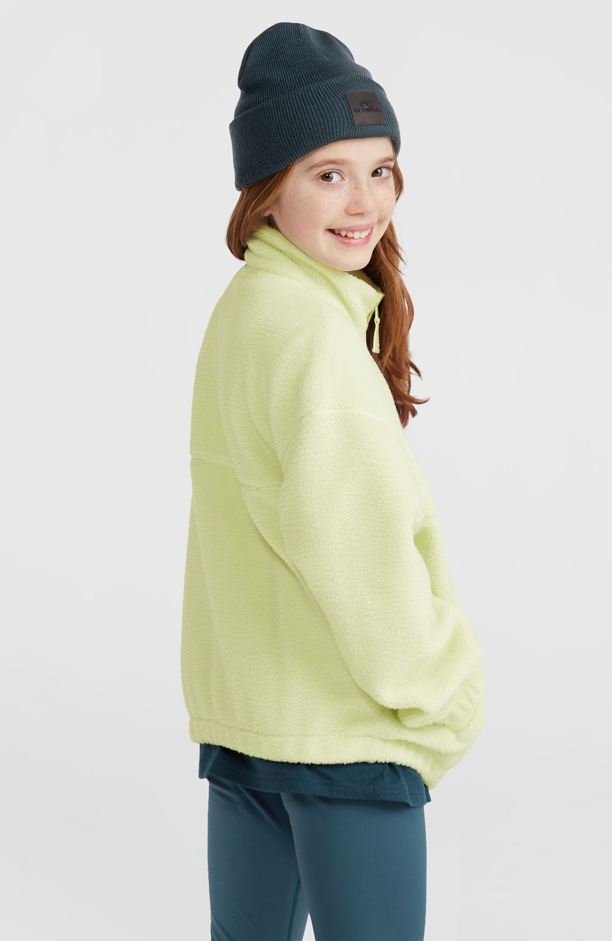 High-Pile Full-Zip Fleece Kids Lime Wash
