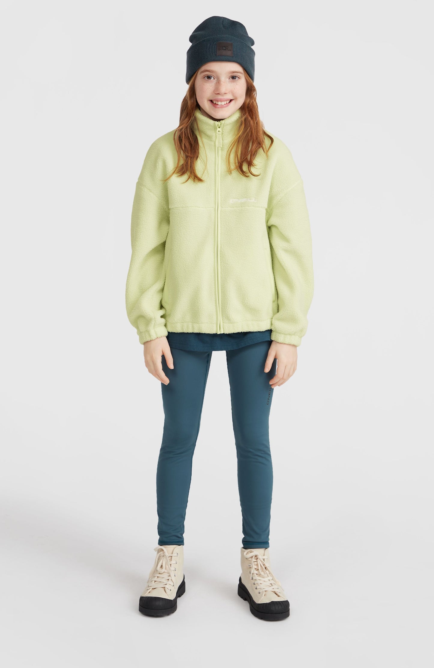 High-Pile Full-Zip Fleece Kids Lime Wash